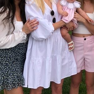 H&M white tiered dress sz S